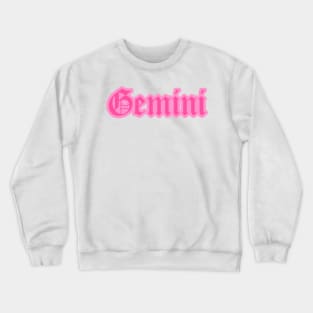 Gemini Zodiac Pink Astrology Aesthetic Crewneck Sweatshirt